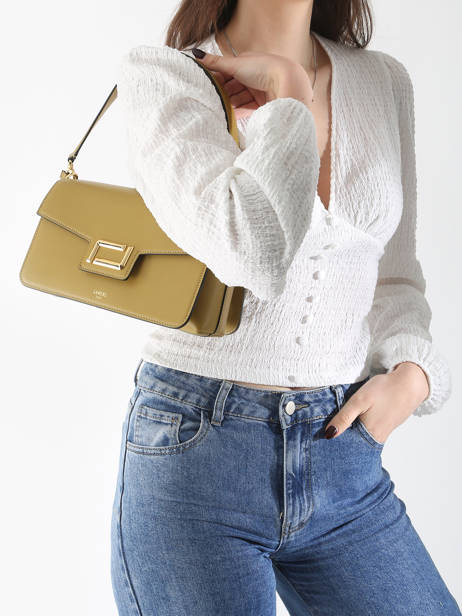 Schoudertas Angele Leder Lancel Groen angele A13149 ander zicht 1